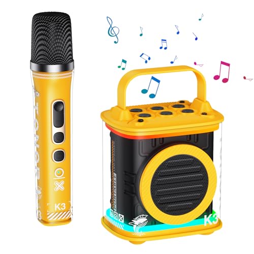 tonor mini karaoke maschine mit mikrofon, tragbarer bluetooth lautsprecher für kinder und erwachsene