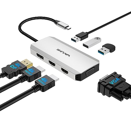 WAVLINK 12-in-1 USB C Docking Station, Dual HDMI, 4K, DP, USB3.0, RJ45, SD/TF Slots