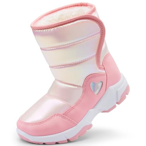 schneestiefel mädchen warm gefütterte winterstiefel harvest land rosa 26 rutschfest