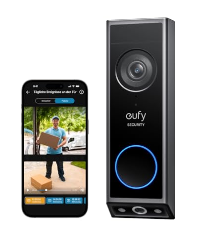 Produktbild: eufy security video-türklingel E340, 2K, dual-kamera, nachtsicht, akku-kabelbetrieb