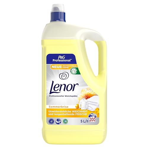 lenor professional weichspüler sommerbrise 3 x 5 l, 600 waschladungen, pflanzenbasiert