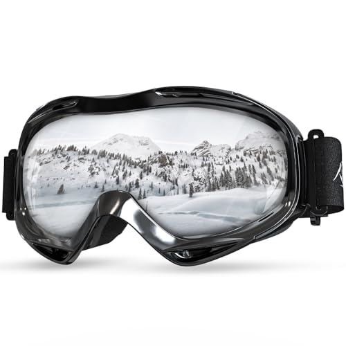 ktebo ski goggles uv protection anti-fog für brillenträger - silber