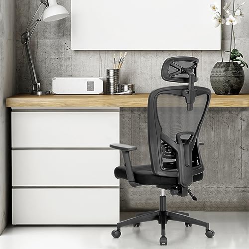 ergonomischer bürostuhl alpha home mit verstellbarer kopfstütze und lendenstütze