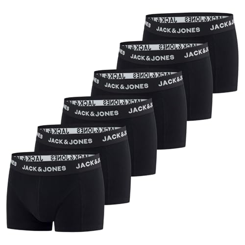 JACK & JONES Herren Boxershorts 6er Pack Stretch Baumwolle Schwarz Rot Grün Blau Grau S-8XL