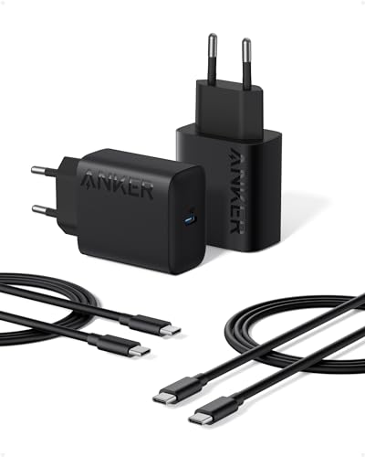 anker 25w usb c ladegerät 2er pack mit 2 usb-c kabel, 6,49 pro set