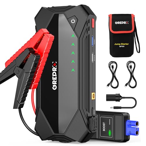 grepro starthilfe powerbank 3000a für pkw bis 10l benzin, 8l diesel, usb 3.0