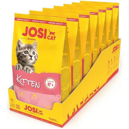 josticat 7er pack kitten junior trockenfutter 650g je 11,35 euro