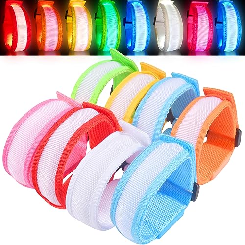 Funmo LED Armband 8 Stück, leuchtende armbänder für kinder, joggen, partys, festivals