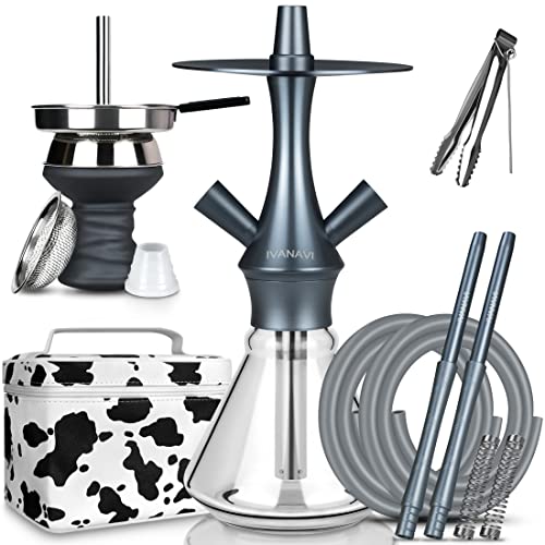 ivanavi mini shisha set 2 schlauchanschlüsse inkl. tasche - grau