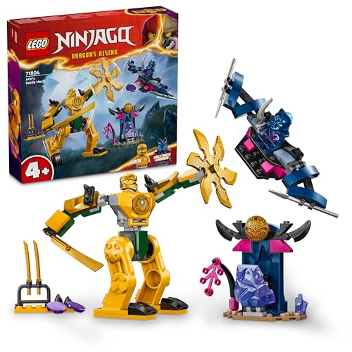 lego ninjago arins battle mech, ninja spielzeug für kinder ab 4 jahren 71804
