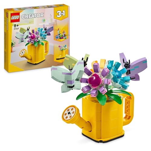 lego creator 3in1 gießkanne mit blumen set, kinderzimmer deko ab 8 jahren 31149