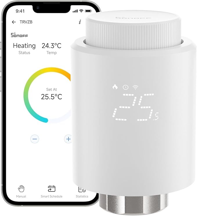 SONOFF TRVZB Smart Heizkörperthermostat, App steuerbar, Alexa/Home Assistant