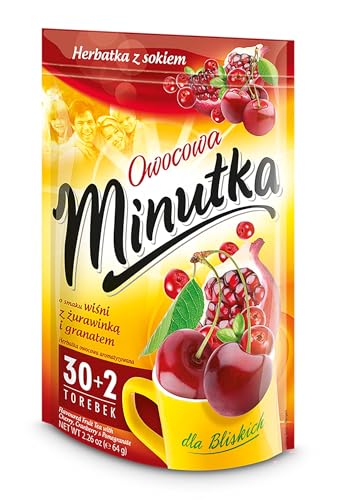 minutka früchtetee kirsche preiselbeere 32 teebeutel 64g aromatisierter obsttee