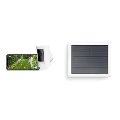 ring außenkamera solar 1080p hd, wlan, wetterfest, 2 kameras für haus und garten