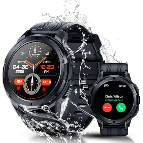 Produktbild: oukitel bt10 smartwatch herren 1,43" touchscreen 123 sportmodi pulsmesser wasserfest schwarz