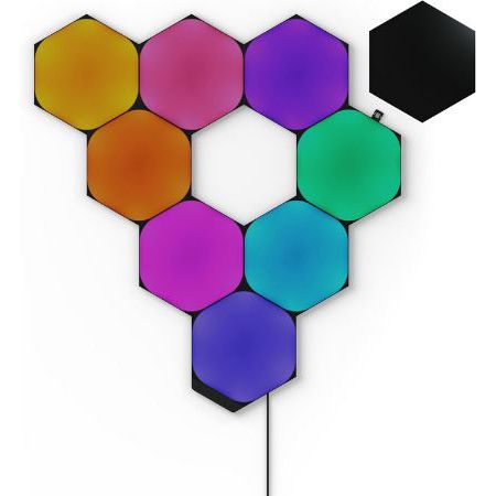 nanoleaf shapes hexagon starter kit ultra black 9 paneele 127,99