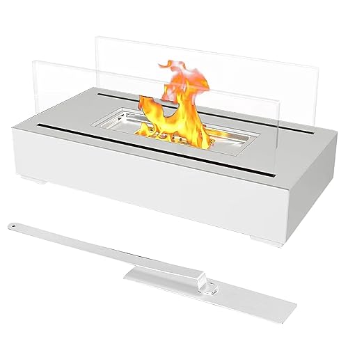ethanol tischkamin, bioethanol kamin für indoor und outdoor, tischfeuer weiß