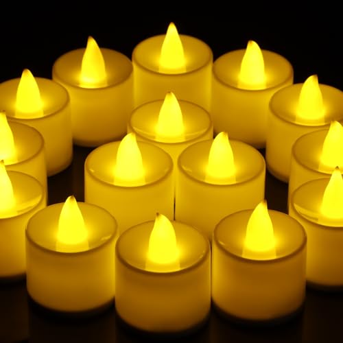 LWMTT LED Kerzen 24 Stück flammenlose Teelichter batteriebetrieben für Weihnachten, Hochzeit
