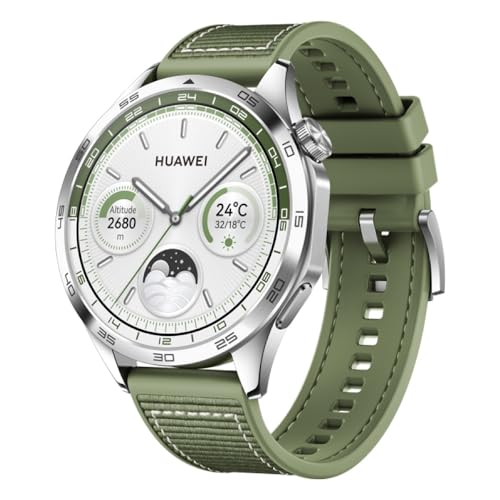 HUAWEI Watch GT 4 46mm, smartwatch mit GPS, iOS & Android, Edelstahlgehäuse, 2 Wochen Akku