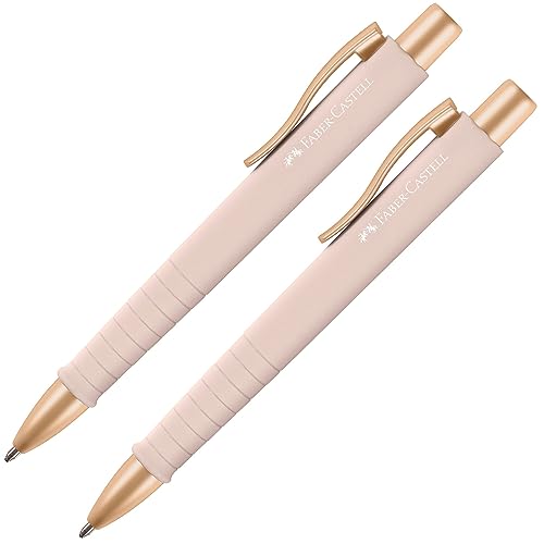 faber-castell kugelschreiber poly ball pale rose 2 stück mit auswechselbarer mine