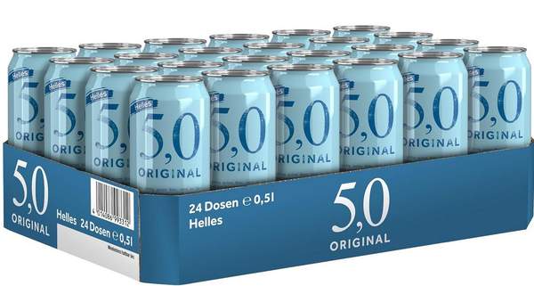 5,0 original helles 24er dosentray je 0,5l ab 14,82 euro