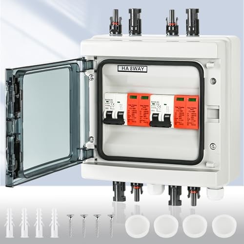 Warmfay Überspannungsschutz PV DC1000V 32A Blitzschutz Trennschalter 2 String IP65