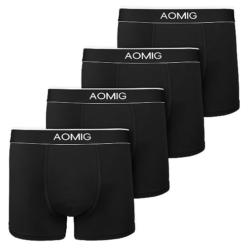 aomig boxershorts männer 4er pack schwarz baumwolle atmungsaktiv weich gr m