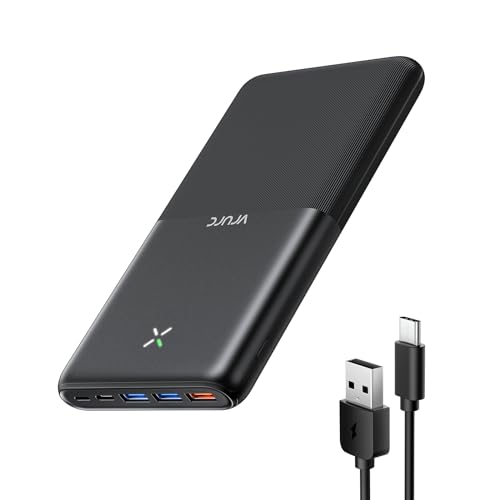 power bank 30000mAh vrurc 22.5W usb c schnelles aufladen 4 ausgänge 3 eingänge kompatibel mit handy, tablet