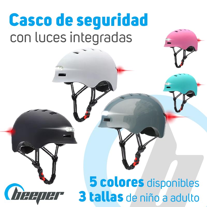 led fahrradhelm beeper unisex grau größe l ME135L-G