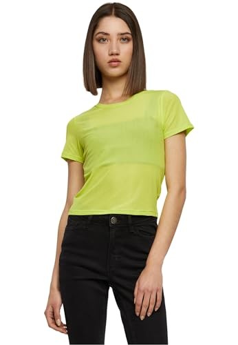 Urban Classics Damen T-Shirt Short Mesh Tee frozen yellow L