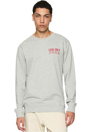 mister tee sweatshirt herren crewneck cash only grau M