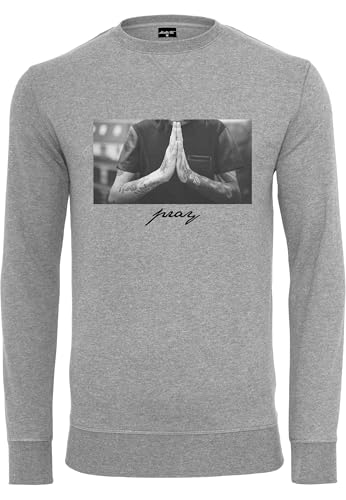 mister tee crewneck sweatshirt herren pray grau Größe S