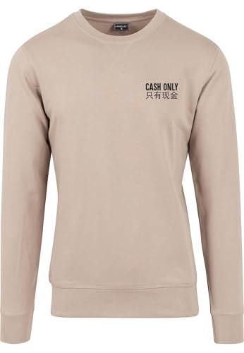 mister tee crewneck herren cash only in farbe darksand, lässiger sweatshirt