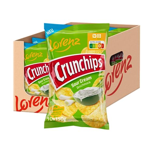 Entdecken Sie den unwiderstehlichen Geschmack von Lorenz Crunchips Sour Cream! Im praktischen 10er Pack genießen Sie knusprigen Snack-Genuss für jede Gelegenheit.