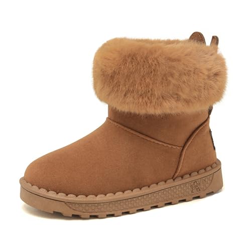 yeeteepot mädchen winterstiefel gefütterte schneestiefel plüsch flach rutschfest