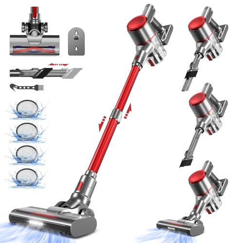 authmic akku staubsauger kabellos 36000 pa saugkraft 50 min laufzeit 1.3l behälter für tierhaare teppich hartböden
