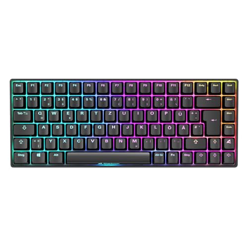 sharkoon skiller sgk50 s3 gaming tastatur rgb, gateron red, 75% layout, kabelgebunden
