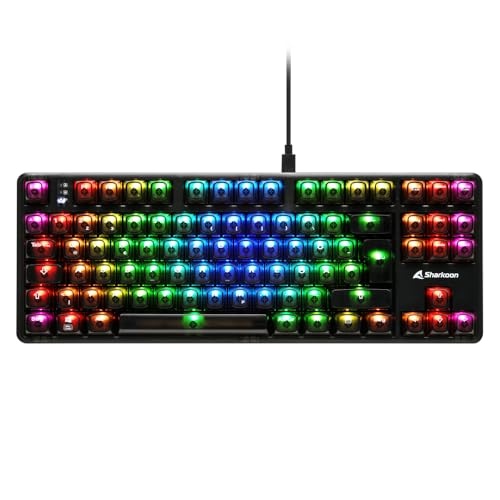 gaming tastatur sharkoon crystal shark tkl hot-swap rgb de-layout usb 2.4 ghz 180h akku