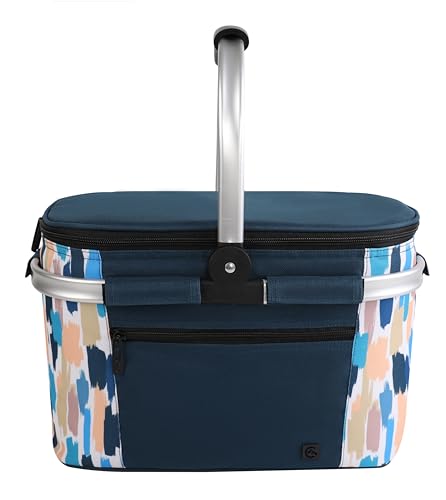 allcamp isolierte faltbare kühltasche mit deckel, picknickkorb für 2 personen