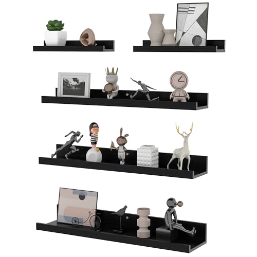 wandregal set 5 teilig schwarz rlabl, 2x 30cm + 3x 60cm für wohnzimmer büro küche