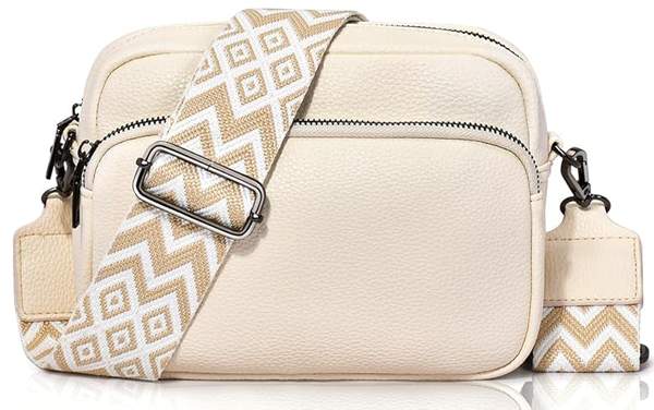 gassda umhängetasche damen, kleine crossbody bag mit breitem gurt, pu leder