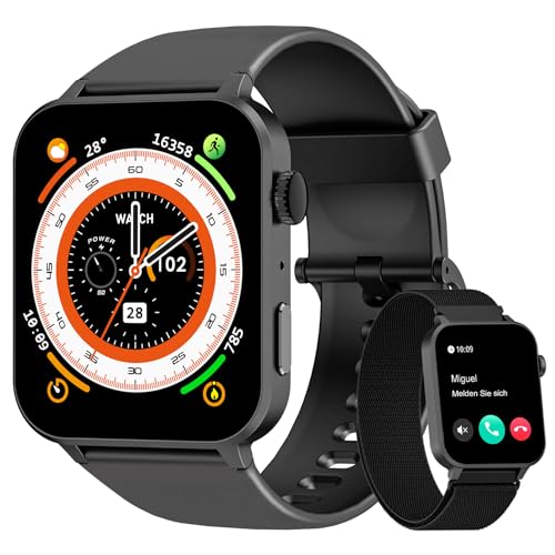 blackview smartwatch herren damen, fitnessuhr mit anrufen, 100+ sportmodi, herzfrequenz