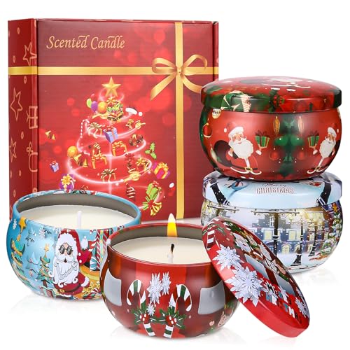 weihnachtskerzen set 4pcs, aroma kerzen aus soja für yoga und aromatherapie, partylite