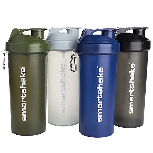 smartshake lite protein shaker 4-pack 800 ml leakproof bpa frei mist gray army green schwarz navy blau