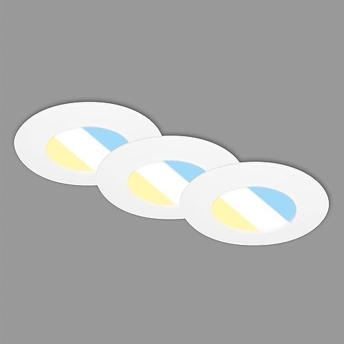 led einbaulampe briloner 3er set bad ip44 einbauleuchte lichtfarbe einstellbar 4,9 watt weiß