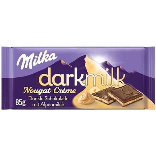Milka Dark Milk  Dunkle Schokolade mit Nougat-Crme-Füllung  85g