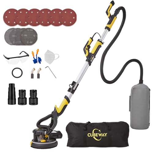 CUBEWAY wandschleifer 750W mit vakuumsystem 214mm schleifgiraffe 900-1800RPM