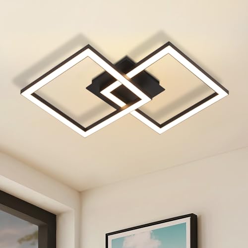 homefire led deckenlampe 24 w schwarz modern warmweiß für küche wohnzimmer schlafzimmer