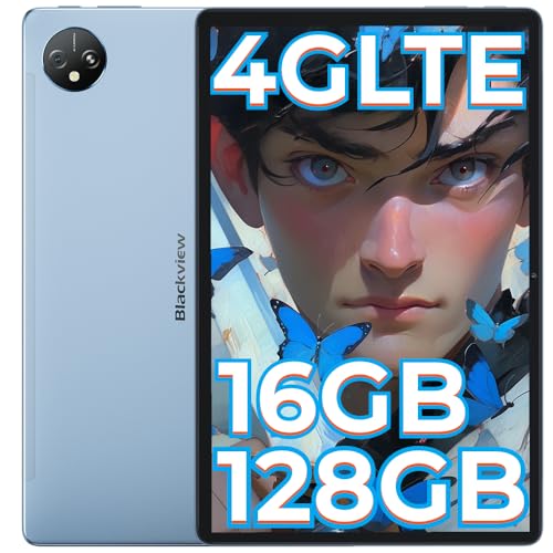 blackview gaming tablet 10 zoll, android 13, 16gb ram, 128gb rom, octa-core, 4g lte