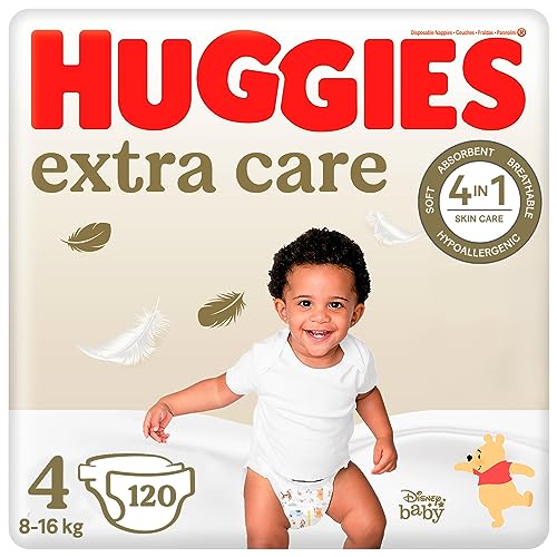 huggies babywindeln größe 4 extra care mit disney-design, 120 windeln